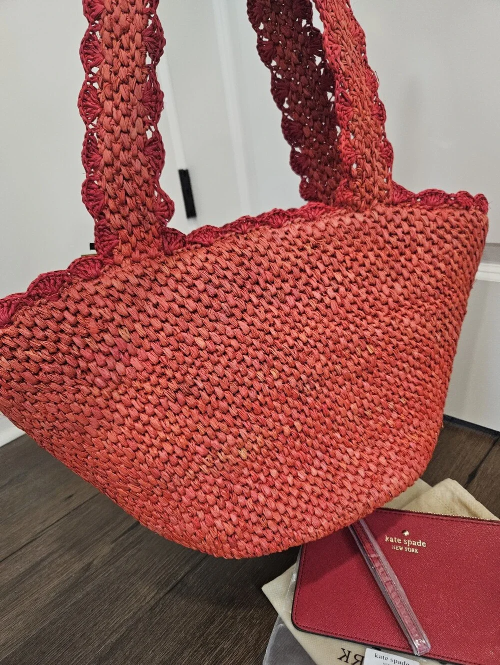NWT Kate Spade NY x Target Raffia Bow Tote + Kate Spade NY Wristlet Bundle